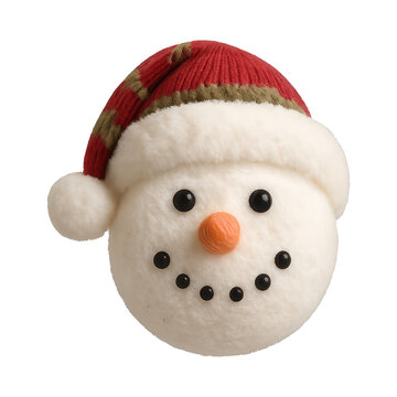 PNG Cute snowman face decoration