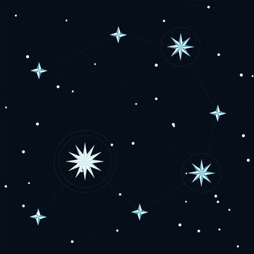 Commercial winter vector background featuring winter night sky frosty star field and seasonal stellar elegance.