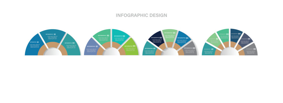 Vector infographic semi circle template diagrame.Can be used for process diagram, presentations, workflow layout, banner, flow chart, info graph.Vector illustration.