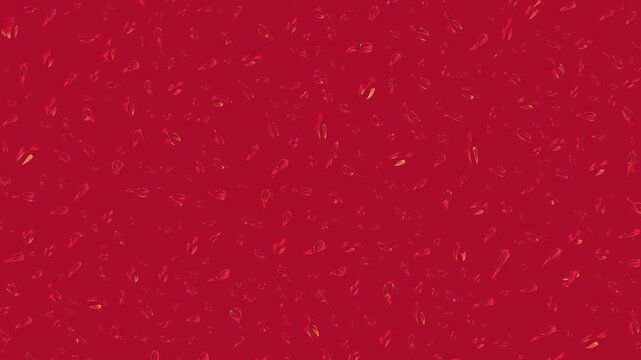 Microscopic video of many red batteries moving dynamically, forming a futuristic abstract scene with modern power, sleek motion, and scientific style.