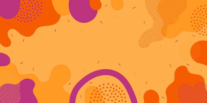 Cute doodle pattern background with abstract shapes and dots. Modern vector pattern for Banner, Flyer, Cover...	
