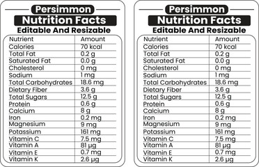 Fototapeta premium Pomegranate nutrition facts label editable template for healthy food information