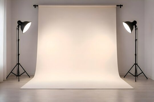 empty photo studio with spotlight