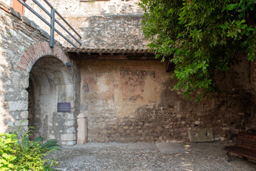 Fototapeta premium Panoramic view of Malcesine town and Lake Garda, Italy