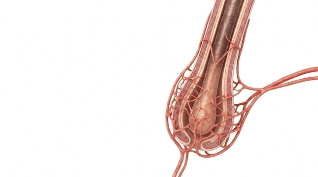 Anatomy of human hair follicle cross section diagram with dermal papilla hair root human skin hair structure medical diagram