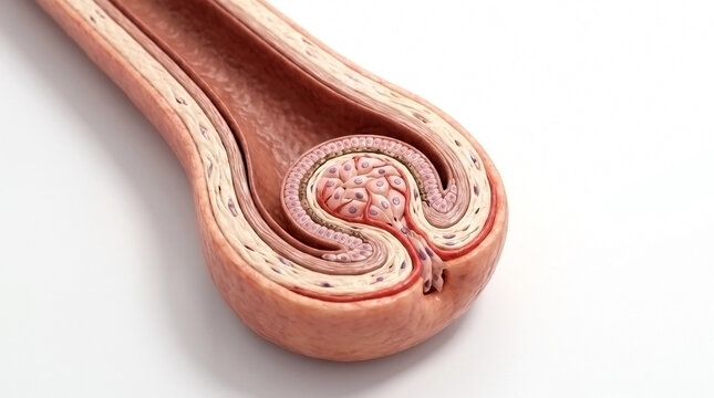 Close up illustration of human hair follicle bulb and root structure with dermal papilla skin anatomy hair biology hair growth