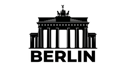 Berlin silhouette graphic showcases the historic Brandenburg Gate. © Manirana7221