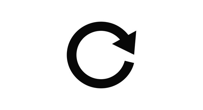Circular arrow icon with a break in the loop flat style
