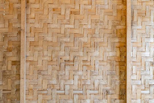 Woven bamboo texture on the walls of an old-fashioned house
