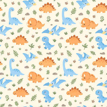 seamless pattern with Cute Dinosaur