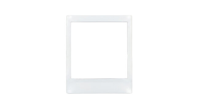 Blank instant photo frame isolated on transparent background
