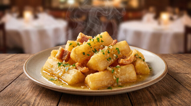 Cuban Yuca con Mojo Garlic