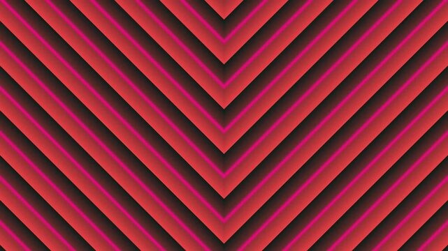 Dynamic Red and Pink Chevron Geometric Lines Abstract Background Loop Animation
