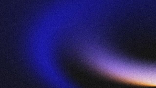 Abstract textured background with grainy noise texture. Smooth curved light gradient shifts from deep navy blue through lavender purple to warm pale orange at the bottom right.