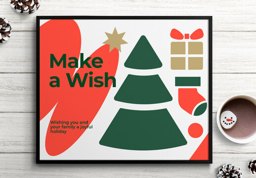 Festive Holiday Greeting Card Mockup Design PSD