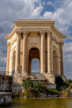Vertical View of Water Tower Pavilion at Promenade du Peyrou in Montpellier