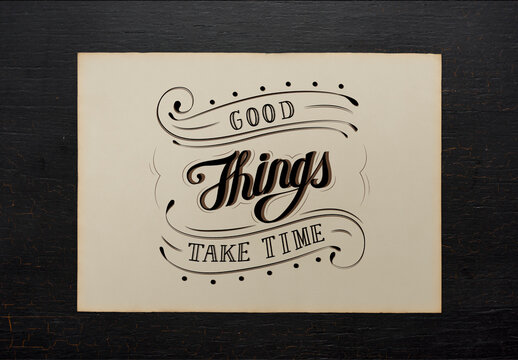 Inspirational Typography On Card Mockup PSD