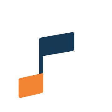 Abstract musical note shape