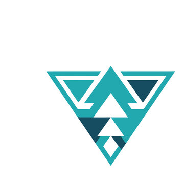 Geometric Triangle Logo with Arrows
