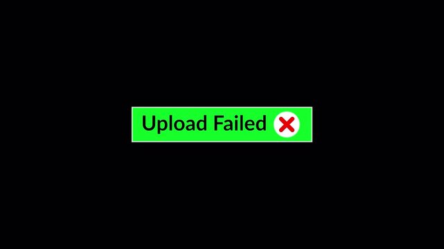 Animated Upload error button sign animation in 4k animation with alpha channel uploading warning error icon sign animated on transparent background upload failed animation 