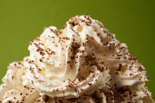 Close Up of Whipped Cream with Chocolate Shavings