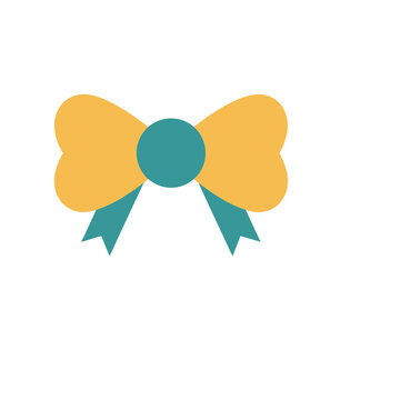 Yellow and teal bow tie