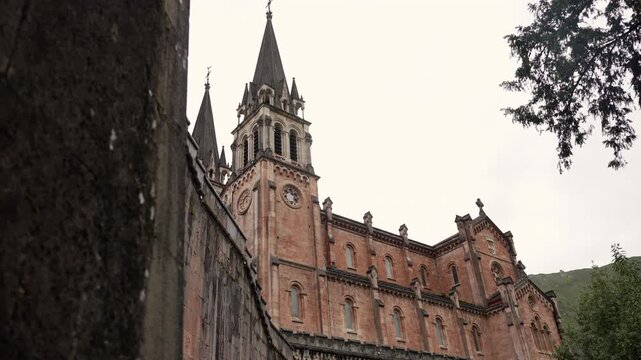 Neo Romanesque Basilica of Covadonga church in Cangas de Onis Spain