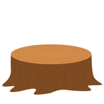 Rustic Wooden Tree Stump Base Pedestal Vector Clipart