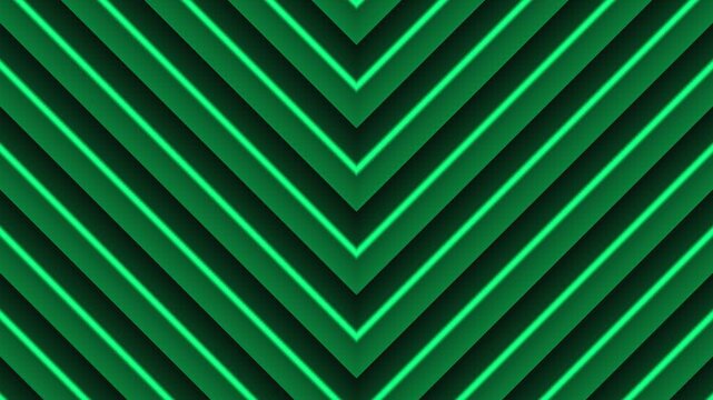 Abstract Green Neon Chevron Arrow V Shape Geometric Background Animation Motion Graphics