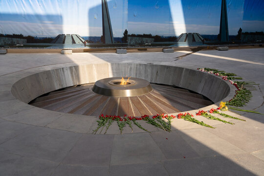 Eternal Flame at Armenian Genocide Memorial in Yerevan