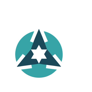 Abstract geometric logo with star and circle