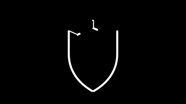 Shield emblem outline animation transforming through geometric layers motion graphic video