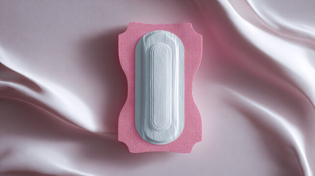 Sanitary pad product in silk background
