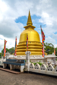 Golden Temple Buddhist Dagoba in Dambulla, Matale District, Central Province, Sri Lanka
