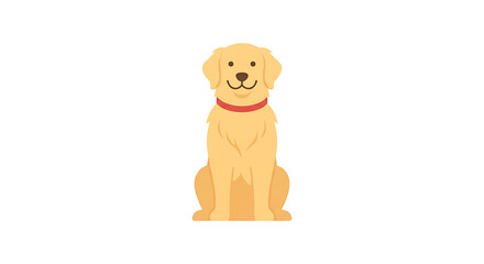 Obraz premium Cute Golden Retriever Dog Sitting Illustration.