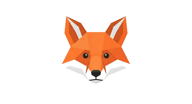 Geometric Low Poly Fox Head Illustration.