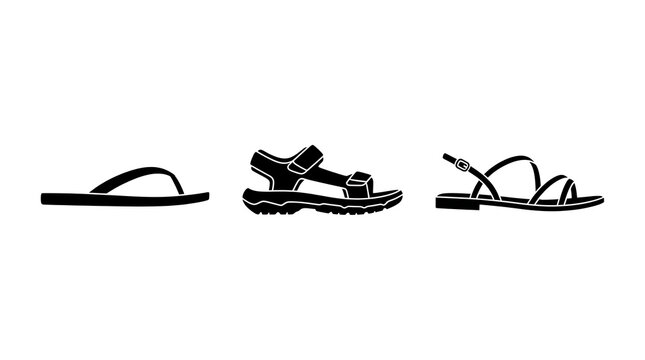 Three different flip flops sandals design