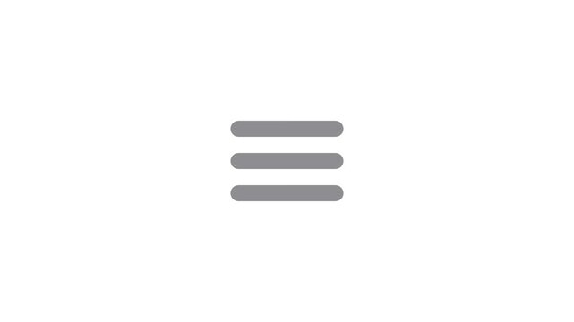 Minimalist gray hamburger menu icon for website navigation and mobile application user interface design