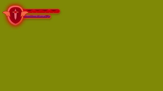 Fantasy rpg health and mana bars on green screen background