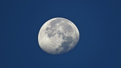  Zoom moon gray craters sunset closeup © Navacepe