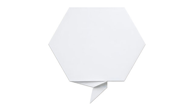 Minimalist white hexagonal paper folded origami shape