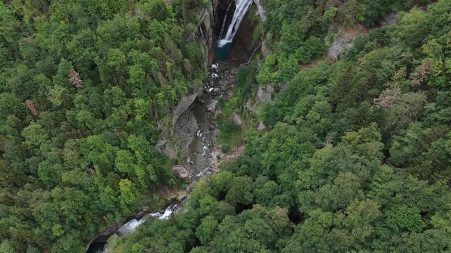 El Estrecho waterfall. Ordesa Valley. Ordesa and Monte Perdido National Park. Pyrenees. Huesca. Aragon. Spain.