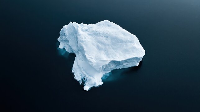 Iceberg Floating in Dark Calm Arctic Water