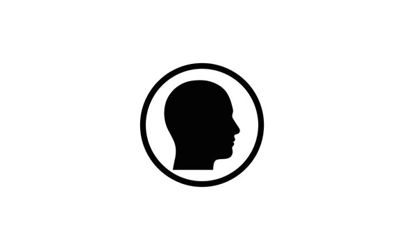 Head icon silhouette vector design element for user profile and website UI