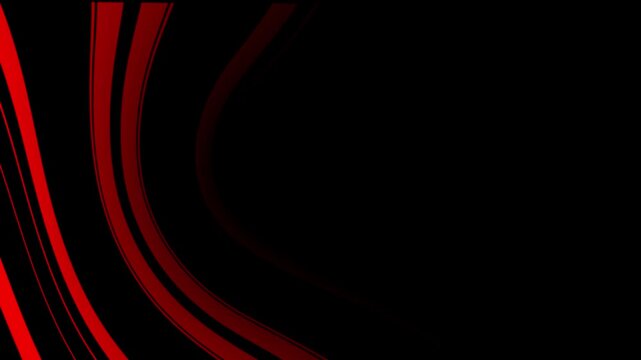 Abstract motion graphic with red wavy lines moving on dark background for creative backdrops
