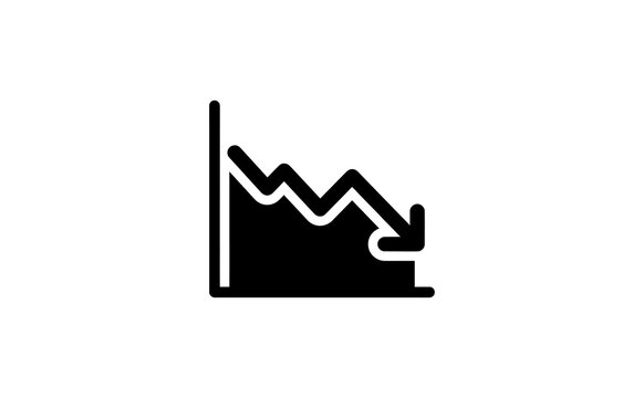 Decline graph icon vector illustration showing falling financial trend data