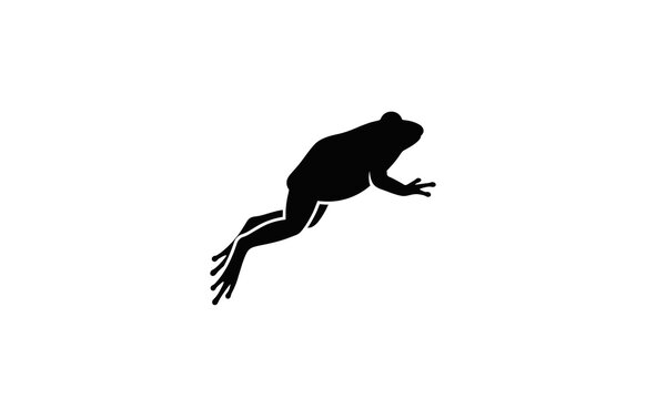 Frog silhouette vector icon jumping animal symbol graphic illustration sign