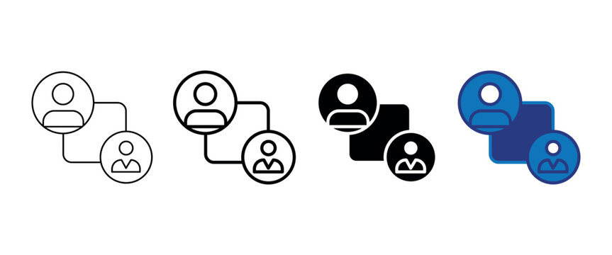 Administrator assignment icon showing user profiles connected to an administrator for account management.