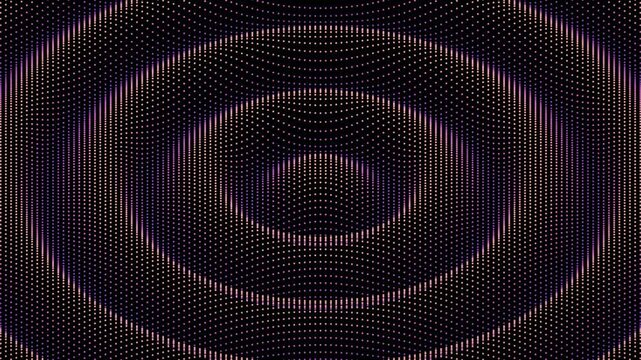 Seamless loop bass resonance dots ripples purple pink dark background ideal for music event screens dj visuals audio app promotions landing pages presentations and stage backdrop projections