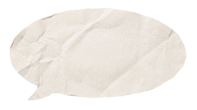 A textured white circular speech bubble with a rough paper effect shown as an isolated object on a transparent background for creative design projects isolated on transparent background